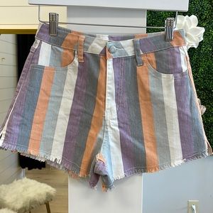 ☀️☀️2/$60 Distressed striped Denim Shorts